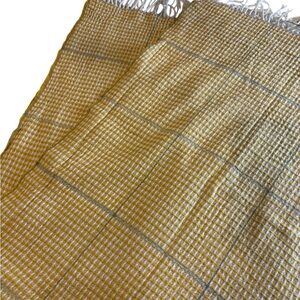 Nido Notte Italia Yellow and Gray Checkered Throw Blanket